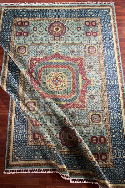 Memlük El Dokuma Kilim,Türk El Düğümlü Madalyon Desenli